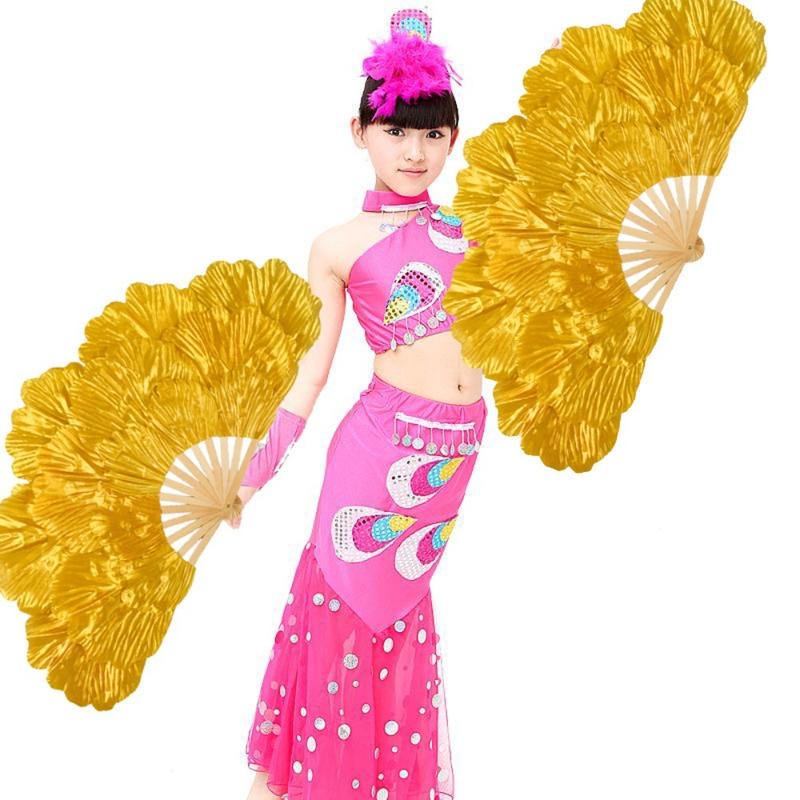 Product Introduction of Portable Chinese Style Peony Petal Dancing Fan Multi-layered Large Size Yangko Performance Fan Bamboo Frame Flower Folding Fan Gift 12