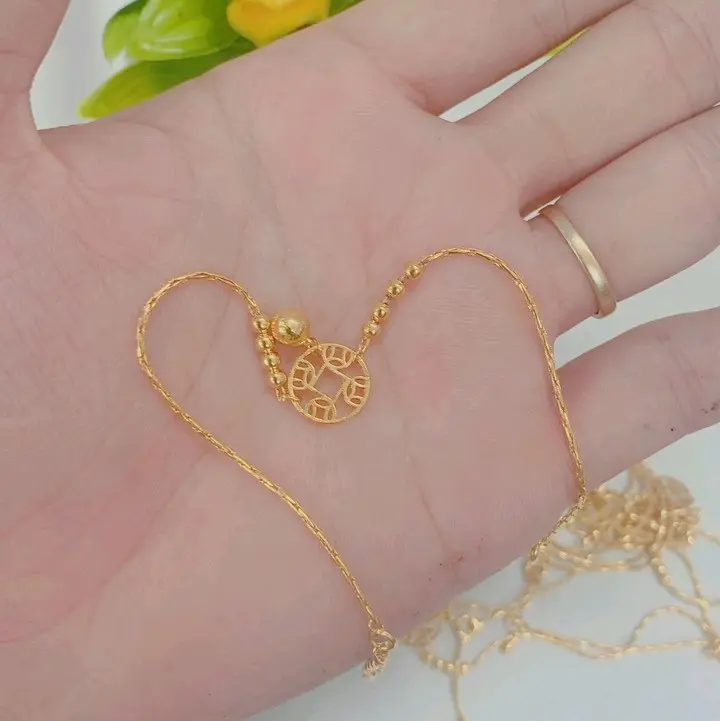 lắc chân kim tiền thiết kế nữ tính (Lắc Chân) 4