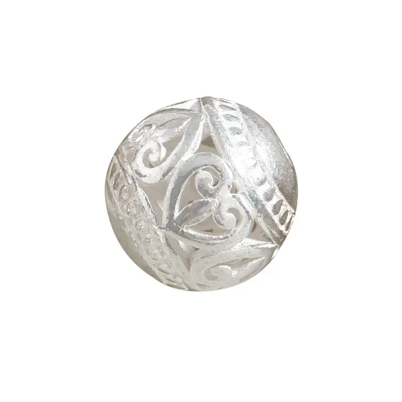 Charm bạc bi tròn khắc trái tim - Charm Bạc 925 - Mã CB102 1