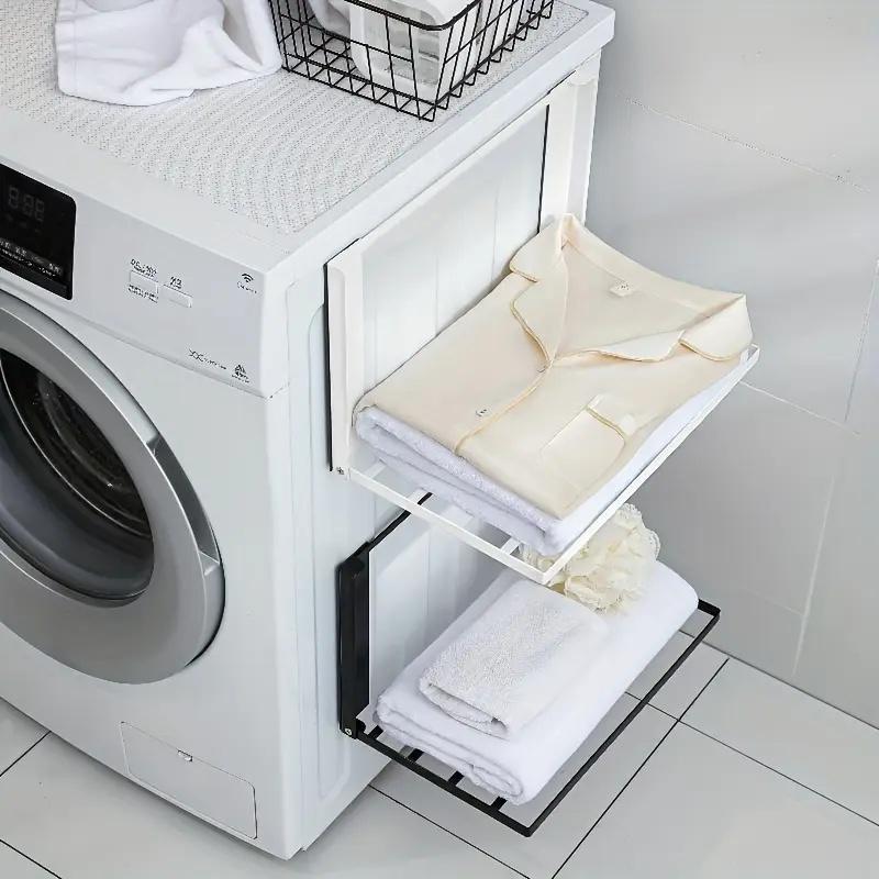 Product Introduction of Magnetic Foldable Storage Rack, 1 Count Wall Mounted Towel Rack, Multifunctional Storage Rack for Bathroom, Laundry Room, Home Organizer 0