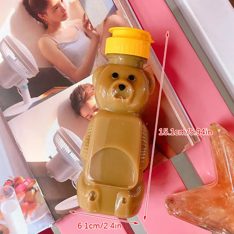 Lovely Cartoon Bear Straw Cup Water Bottle With Lid Festival Gift Children Animal Plastic Straws