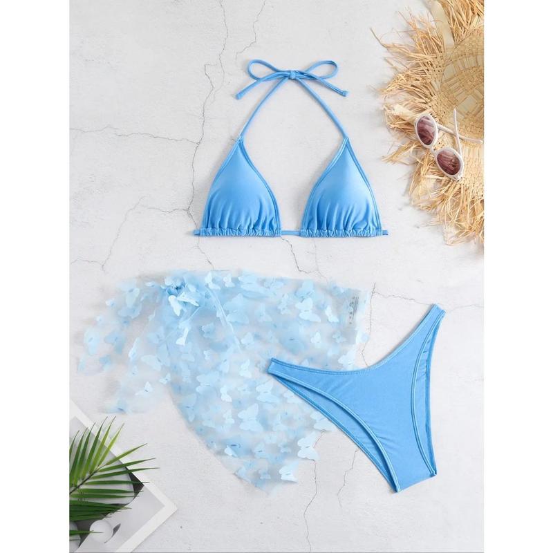 Đồ Bơi Bikini, Dành Cho Phụ Nữ, Bó Sát, Váy Lưới Bướm, Chất Liệu Polyester, Tốt Cho Sức Khỏe Và Thân Thiện Với Môi Trường, Thích Hợp Cho Bữa Tiệc Du Thuyền, Sáng Bóng Và Siêu Thanh Lịch, Áo Tắm Che Kiểu Nóng Bỏng 1