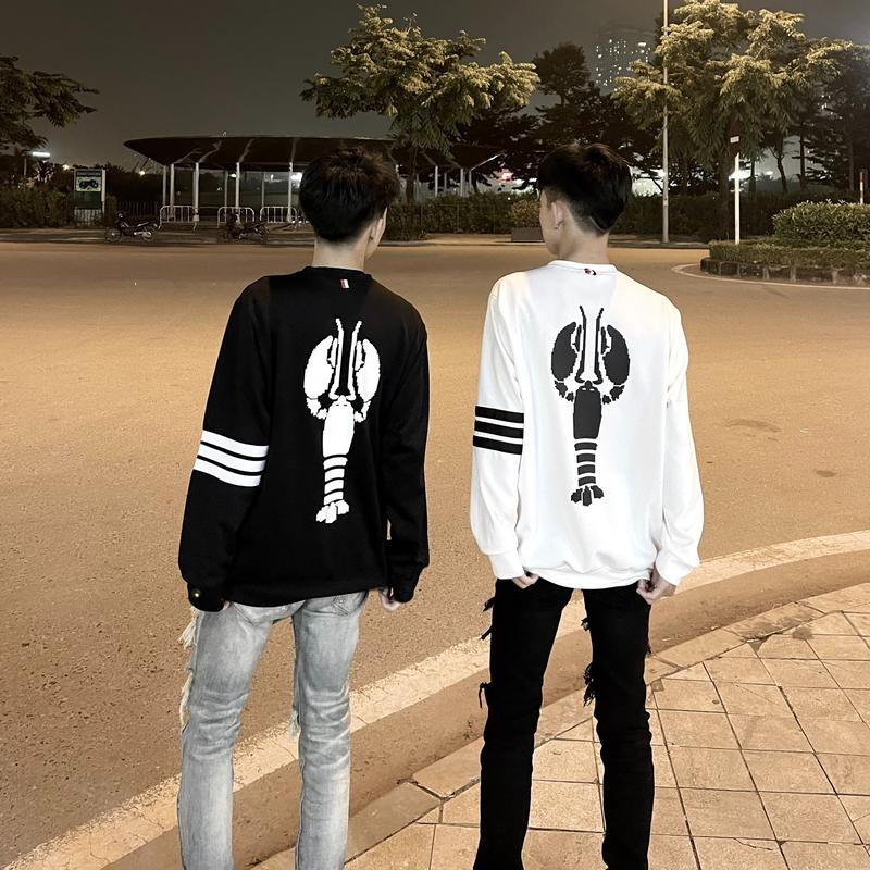 Aó phông boy phố dài tay đen trắng Nam nữ Áo Menswear cá tính