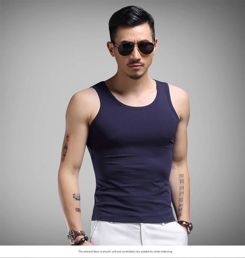 Product Introduction of Men's Solid - color Summer Vests: Ideal for Young Athletes, Fitness - ready Sleeveless Stretch Undershirts 4