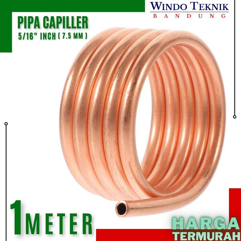 PIPA TEMBAGA SINGLE 5/16" INCI ( 7.5MM ) TEBAL | PIPA CAPILER 5 / 16 INCH UNTUK KULKAS / FREEZER COOPER TUBE SIZE 5/16" | PIPA SINGLE CAPILLER COOPER ASTM UKURAN 5/16" INCHI PER 1 METER 0