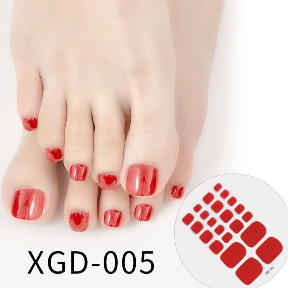 New Fashion Toe Nail Sticker Polish Tips Easy To Wear Adhesive Toenail Nail Art Nail Wraps Strips Manicure for Women