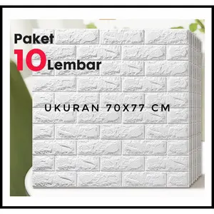 PROMO PAKET 10 LEMBAR !! Wallpaper Dinding 3D Foam Motif Batu Bata 70 x 77 CM LEBIH MURAH