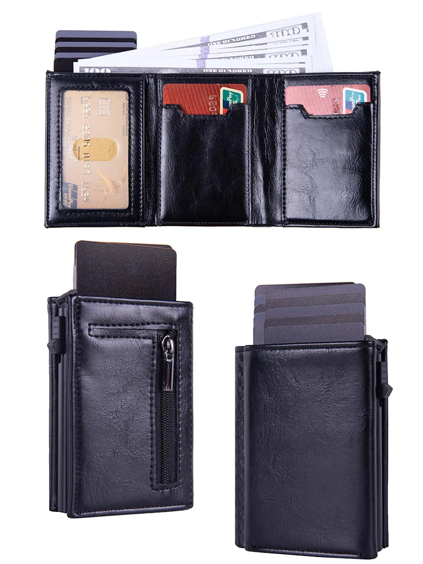 Men's Business Style Minimalist Wallet with Card Slots, RFID Blocking Card Holder, Casual Trendy Wallet for Work & Daily Use