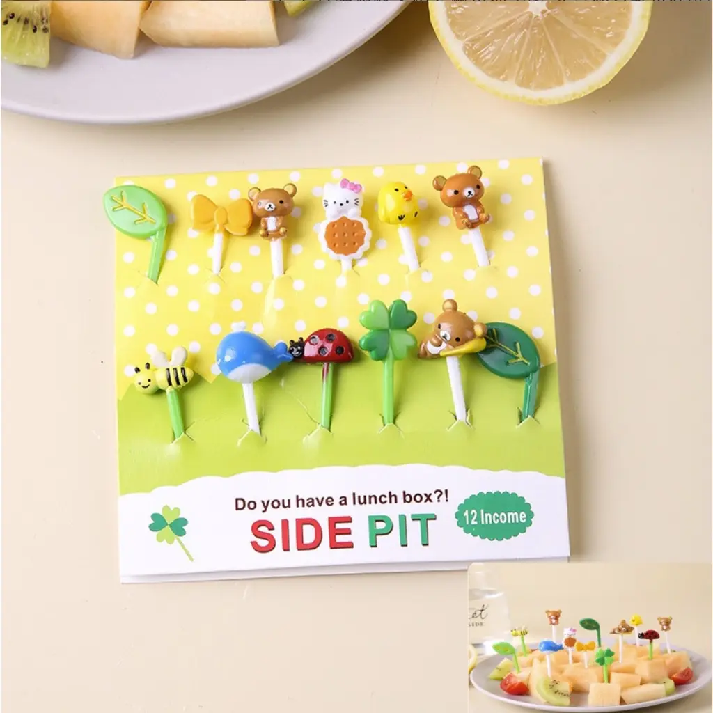 Tusukan bento foodpick aneka bentuk untuk hiasan bekal anak sekolah