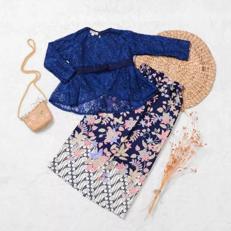 Setelan Baju Kebaya Anak Perempuan Modern Brokat Rok Span Kimono Acara Wisuda KondanganTK SD SMP Fashion 0