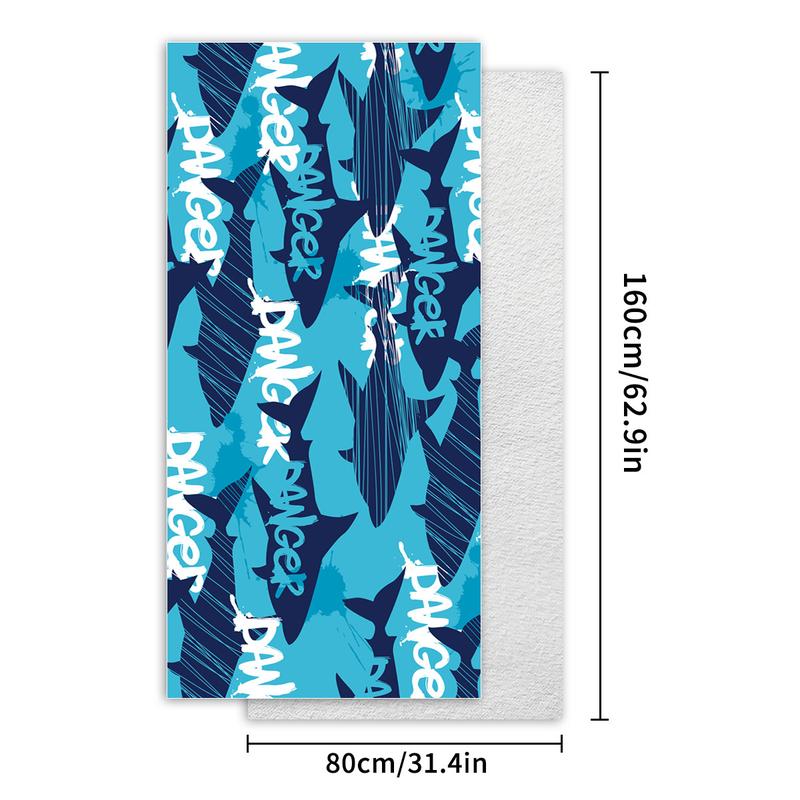 Product Introduction of Shark beach towel for bathing, fitness, running, sports, convenient quick-drying towel for men and women 1