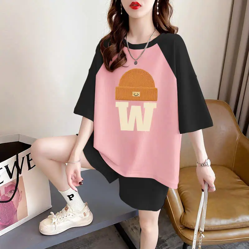 Bộ áo thun bé gái và quần đùi 180325 phom thụng ,chất su , đủ size từ 9 đến 65kg