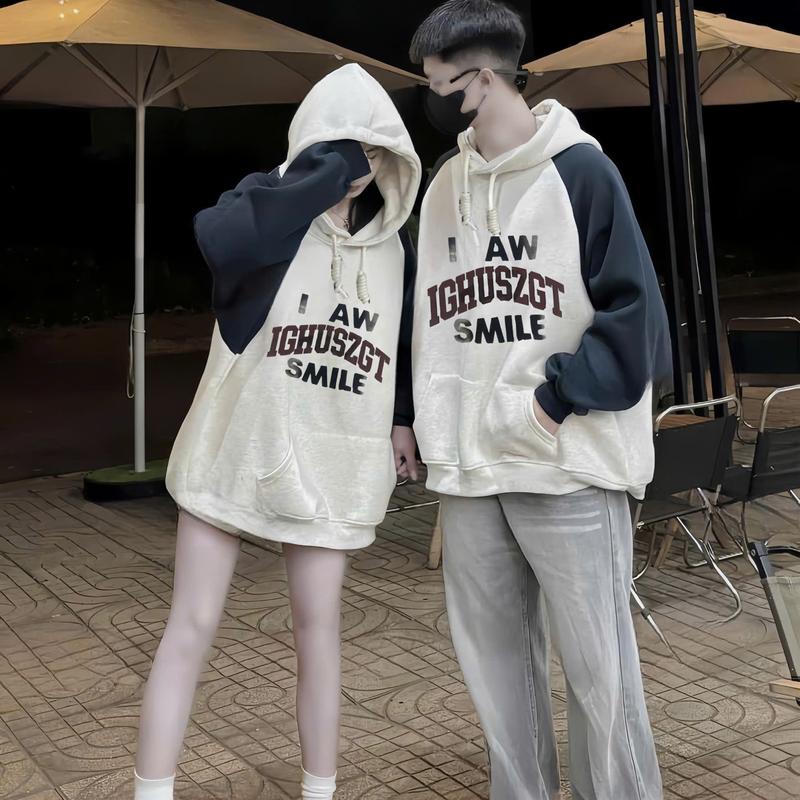 Áo Hoodie nỉ bông dầy ấm - chữ SMILE phối tay xoắn dây to( Free size 40-70kg) 1