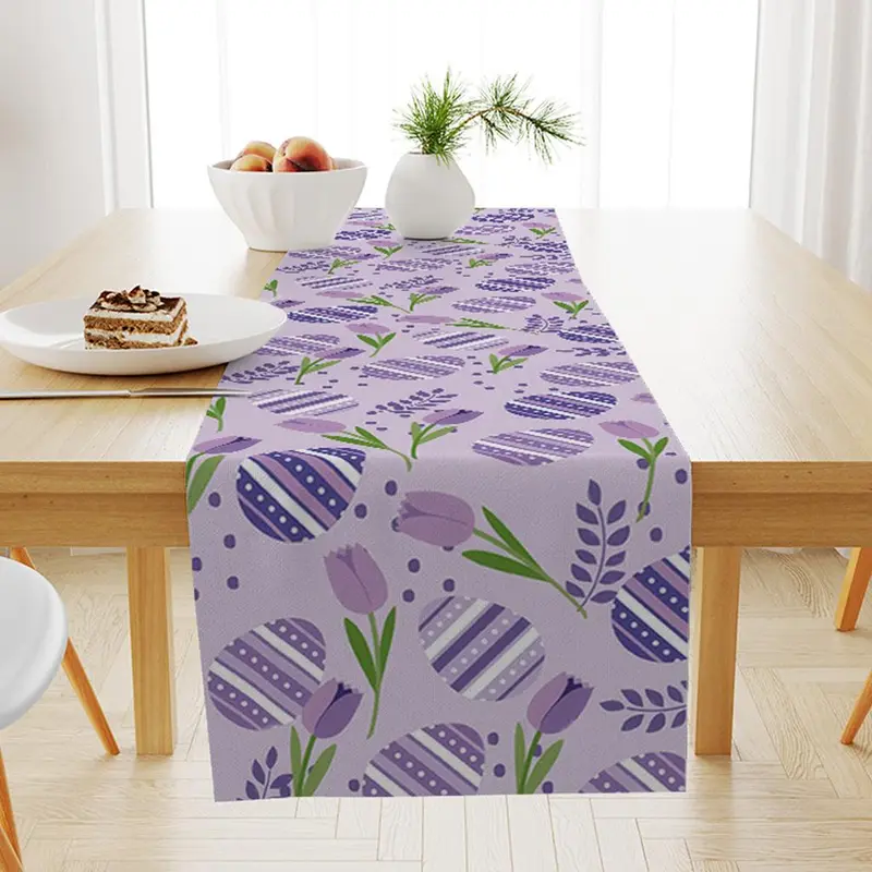 Tulip Pattern Table Runner, 3 Counts/set Tablecloth, Table Decoration Supplies for Home Kitchen Dining Room, Vanity Decor Accessories 3