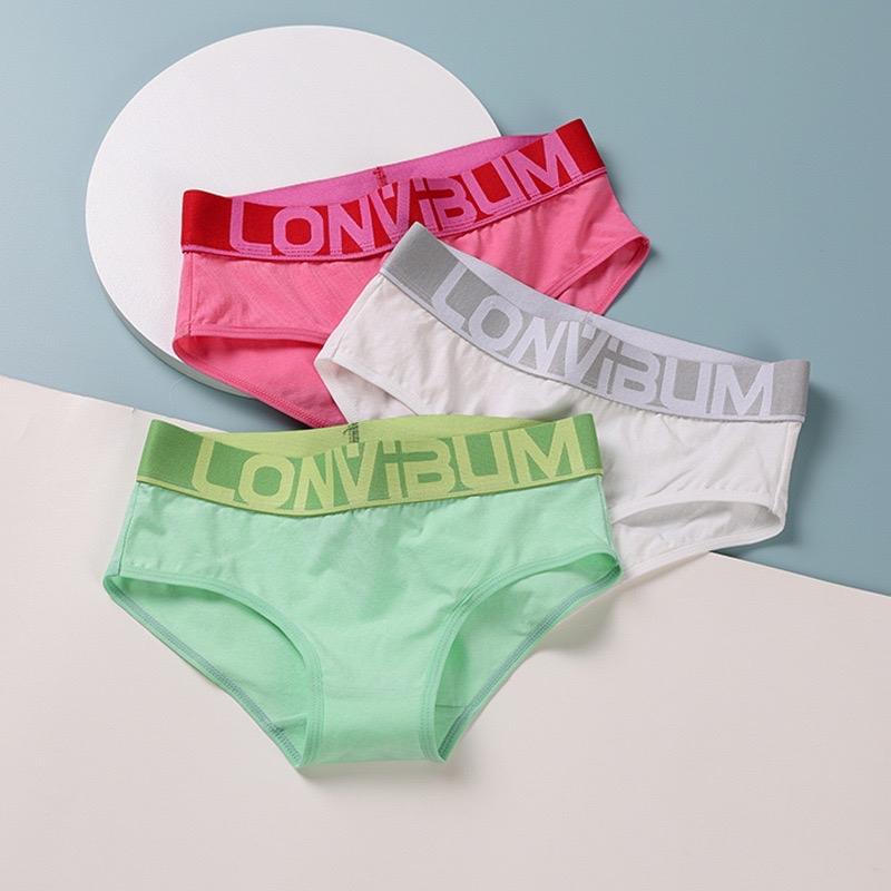 Quần lót cotton nữ và tomboy dễ thương bản cạo to màu hồng, xanh lơ, trắng, xanh than