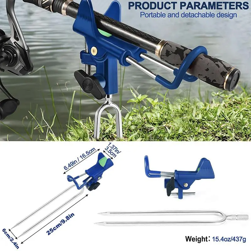 Fishing Rod Holder, 2 Counts 360 Degree Adjustable Fishing Rod Holder, Ground Fishing Rod Holder, Fishing Rod Rack Stand, Fishing Pole Holder, Outdoor Fishing Accessories 1