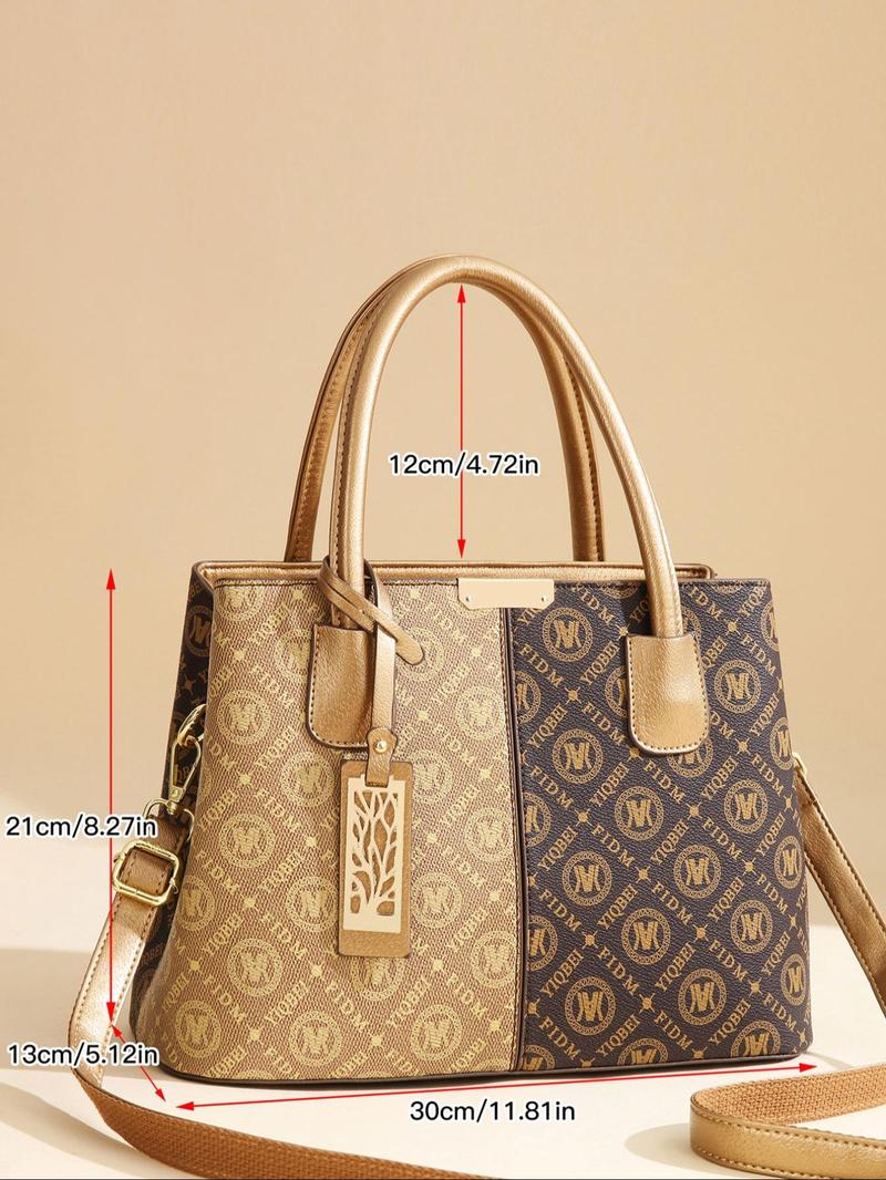 Product Introduction of Women's Fashionable Print Handbag, Casual Large Capacity Shoulder Bag for Daily Used, Trendy All-match Commuter Bag, Girl Fashionable Bag 3