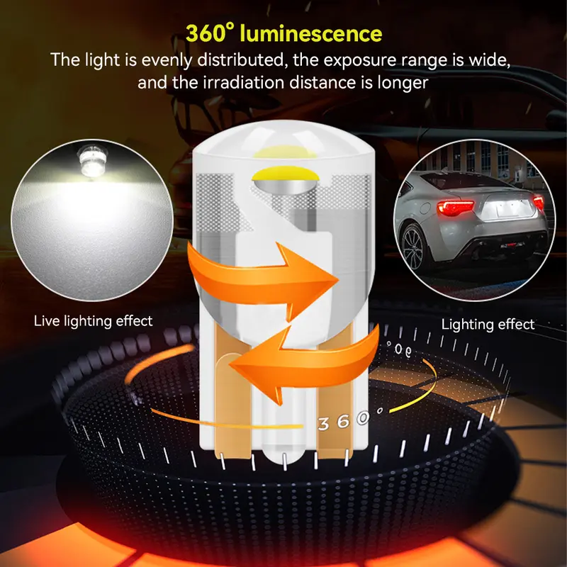 Bóng đèn COB ô tô, DE T10, Nội thất LED vòm, Pha lê trong suốt, Đèn đọc sách, Đèn biển số, Đèn tín hiệu, # 473132 4