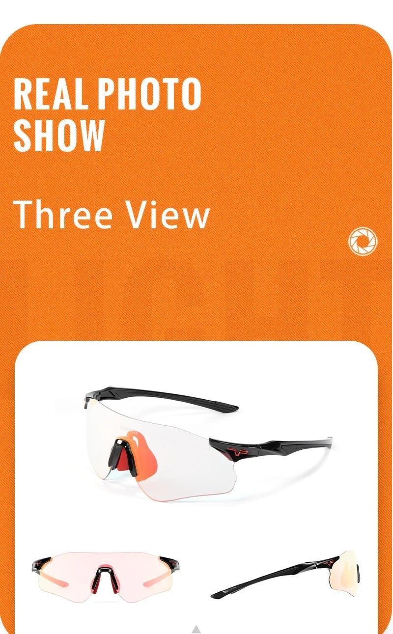 Product Introduction of Kapvoe Men Running Sunglasses Cycling Glasses Colared Photochromic Glasses Purple UV400 Bike Eyewear MTB Sports Bicycle Goggles 22
