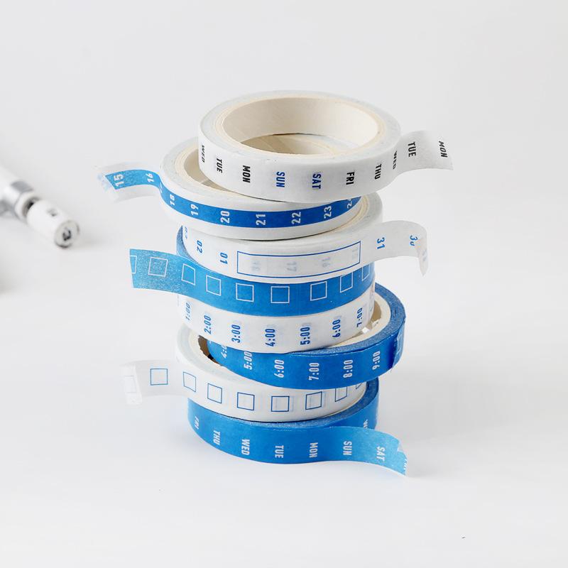 Product Introduction of INS Minimalist Planner Washi Masking Tape Set Date Week Time To-do Checklist DIY Decorations Journal Scrapbooking Labels 2