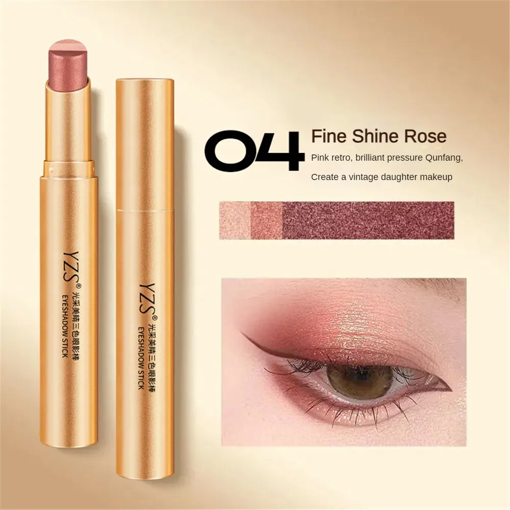 YZS Tri-color Eyeshadow Stick Pearlescent Delicate Glitter