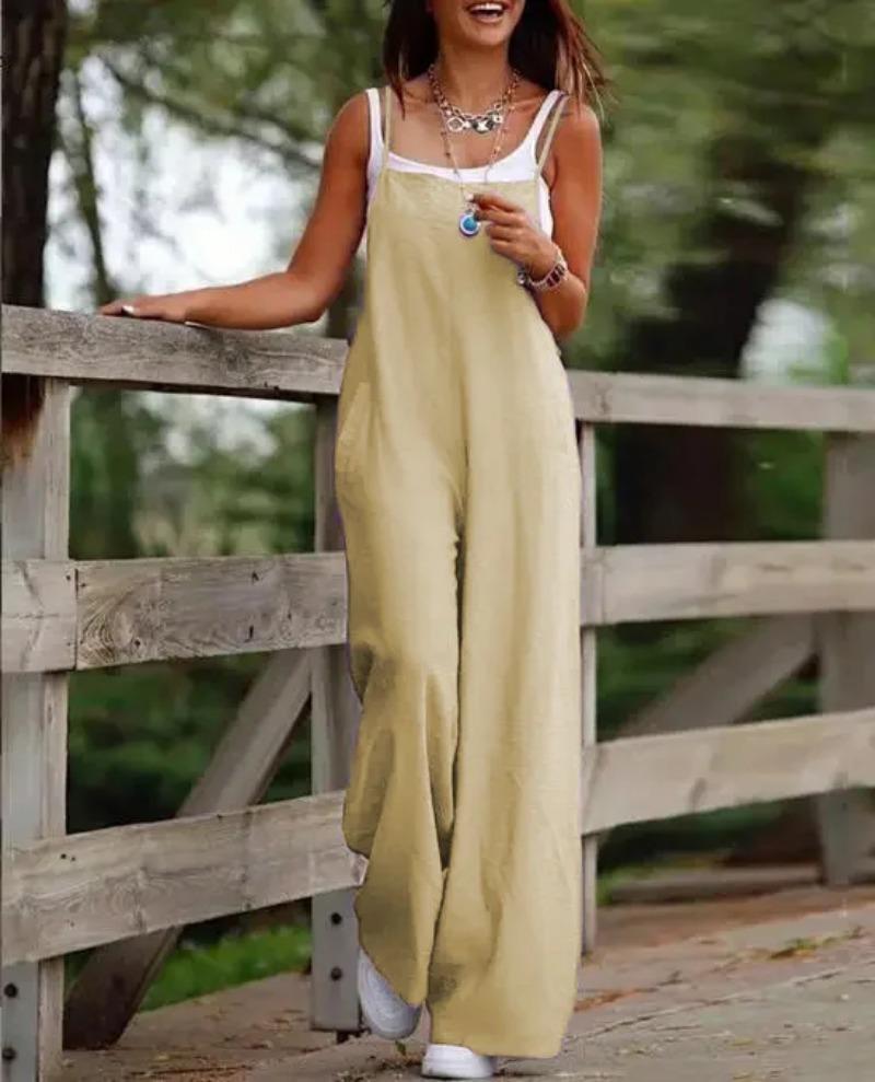 Product Introduction of Oversized S-5XL Women Loose Overalls Summer Fashion Female Sleeveless Wide Leg Pant Suits 14