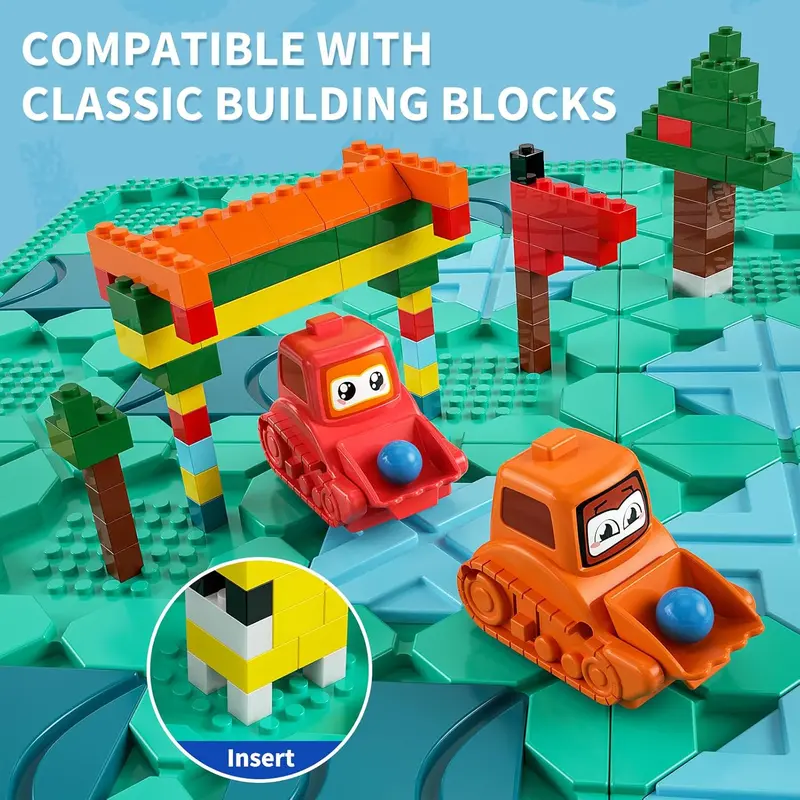 burgkidz Kids Toys STEM Board Games - Smart Logical Road Builder 56 x 56CM Big Board Maze Puzzle Games with Marbles For Multiplayer & Family, Educational Birthday Gifts for Boys Girls 4-8 Years 3