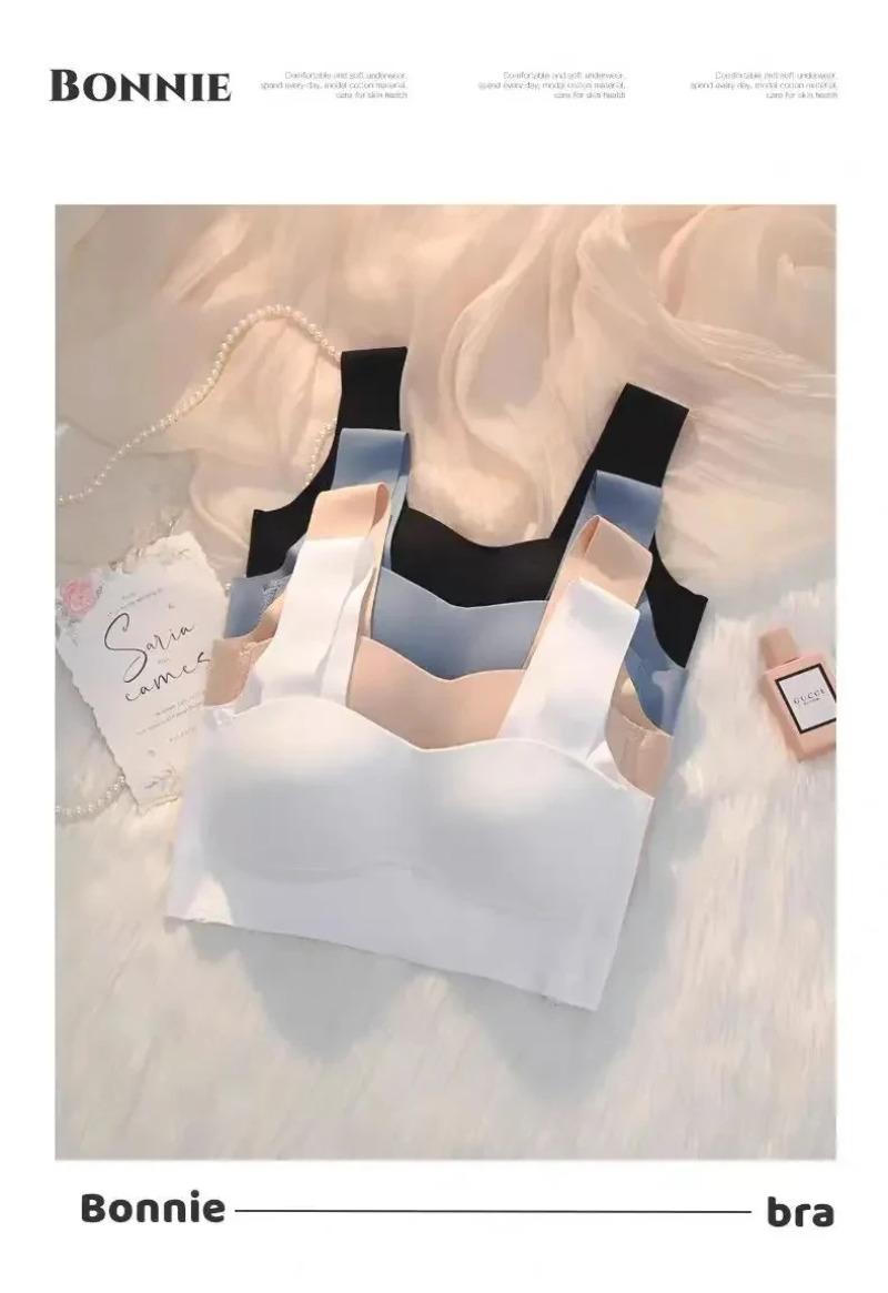 Product Introduction of Women Seamless Silk Bra Removable Chest Pad Lifting Underwear No Steel Ring Breathable 11