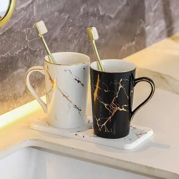 Bakindo Nordic Coffee Glass Mug Gelas Kopi Teh Keramik Marble Pattern Marble Mug Gift Box Gelas Marble Tutup Hampers Glass Marble 5