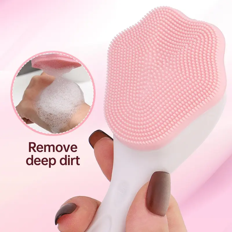 Facial Massage Tool Set, 6 Counts/set Double-ended Roller Massager & Hair Band & Wristband & Long Handle Comb & Silicone Scrubber, Skin Care Tool for Women 5