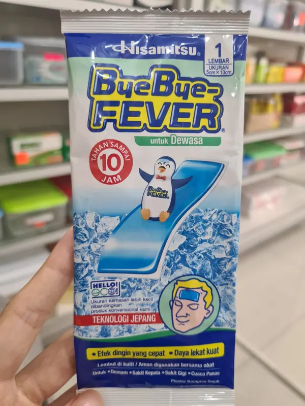 BYEBYE FEVER DEWASA 1 SACHET PLESTER KOMPRES DEMAM DEWASA / PLESTER KOMPRES TURUN PANAS / PLESTER DEMAM 1