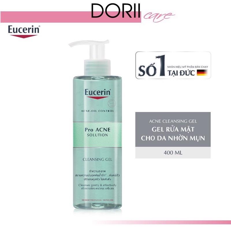 Eucerin Sữa Rửa Mặt Cho Da Nhờn Mụn ProAcne Solution Cleansing Gel 400ml