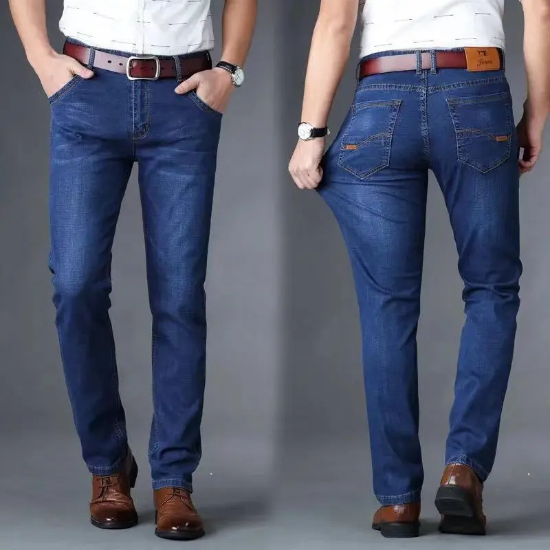 Quần Jean Nam Co Giãn, Hàng Mới Về Mùa Xuân, Quần Dài Thường Ngày Ống Đứng Dáng Rộng, Chống Mài Mòn, Thích Hợp Mặc Đi Làm