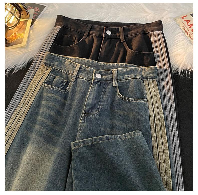 Product Introduction of Quần Dài Denim, Huimo, Phong Cách Mỹ, Đường May Bên Hông Làm Cũ, Khâu Sọc, Kiểu Cleanfit, Dáng Rộng Mùa Thu, Quần Ống Rộng, Dành Cho Nam 8