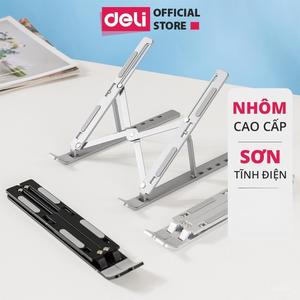 Giá đỡ chống trượt Laptop Deli - Hợp kim nhôm có 6 nấc độ cao cho máy tính xách tay, ipad, điện thoại, sách dưới 15.6 inch dễ dàng gấp gọn, đế silicon tản nhiệt, một đổi một trong 7 ngày