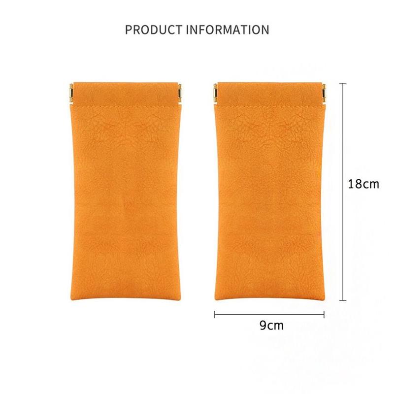 Eyewear Storage Bag Simple Automatic Closed Glasses Protective Cove Male Female Sunglasses Pouch Eyewear Protector Case Eye Glasses Holder Leather Glasses Case 2