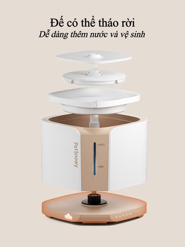 [Petsnowy] Đài phun nước tự động cho mèo, máy uống nước tự động cho chó mèo thông qua app điện thoại 6