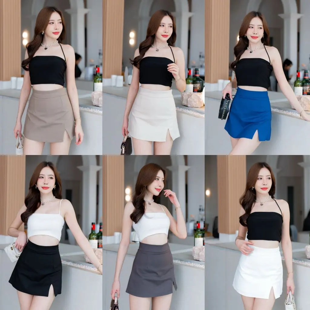 Rok Celana Skort Bewry LX001 Highwaist HW Wanita Stylish Import Bkk Bangkok Fashion