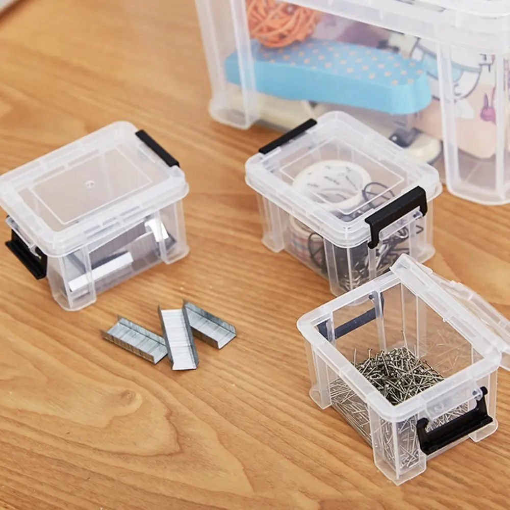 Durable Household Goods Mini Storage Box Desktop Transparent Tool Storage Box Multi-functional Sundries Storage Box Home