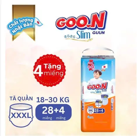 [Mẫu Mới] Tả/bỉm quần GOON Slim Nhật Bản Siêu Mỏng Mềm Thấm Hút đủ size M52+4/L46+4/XL44+4/XXL42+4/XXXL28+4 Cho Bé 2
