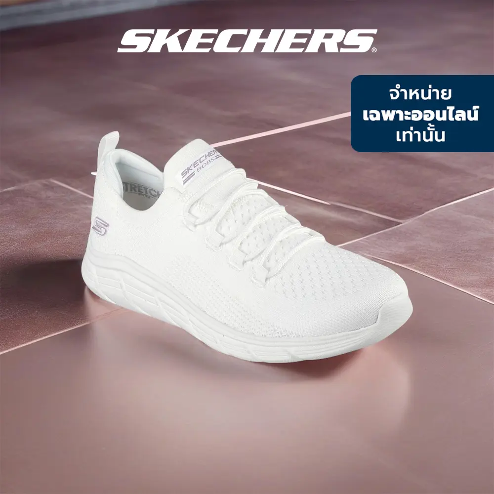 Skechers สเก็ตเชอร์ส รองเท้าผู้หญิง Women Online Exclusive Bobs B Flex Lo Bobs Sport Shoes - 117590-WHT - Memory Foam