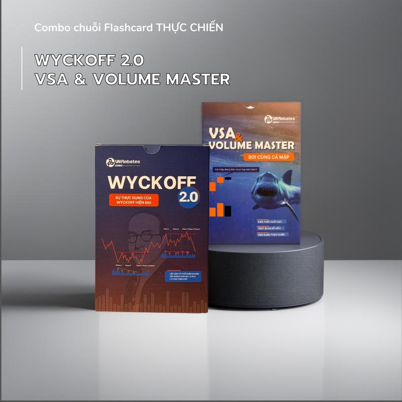 Combo 02 (VSA và Wyckoff 2.0) - 2 Bộ Thẻ Flash vsa & wyckoff 2.0 - Tặng Kèm Khoen Móc Thẻ Flash