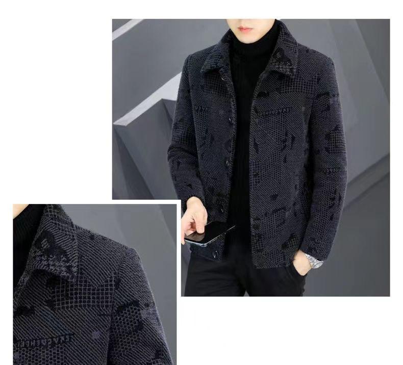 Product Introduction of Áo Khoác Len Nam, Lót Lông Cừu, Dày Dặn, Quần Áo Ấm Áp, Kiểu Dáng Ngắn 13