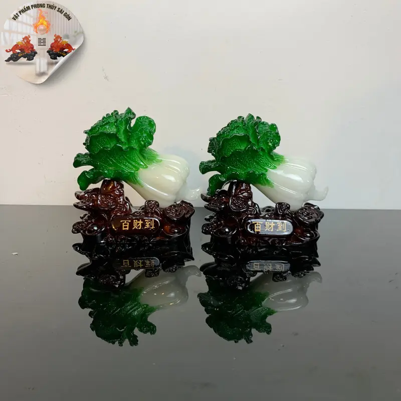 bắp cải phong thủy tài lộc size 17cm chất liệu bột đá Phòng Khách Trang Trí Nhà Decor Phòng 7