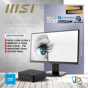 MSI Mini Pc Cubi NUC AI 1UMG Kit Barebone - Intel Core Ultra 5 125H - Non Monitor, BAREBONE (TANPA SSD & RAM)