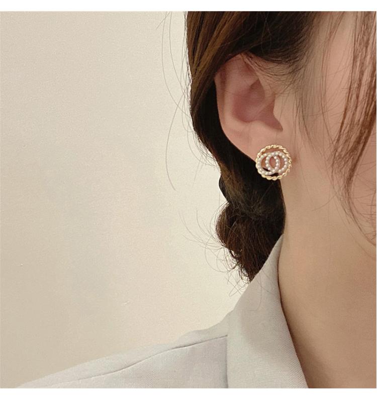 Product Introduction of Korean New Casual Elegant Beads Geometric Stud Earrings Women Girls Birthday Engagement Ear Accessories #earringstyle #earring 9