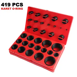 ALLEFIX O-ring Kit Seal - 419 PCS - Karet Ring Set - Seal Set Motor Mobil - Box Merah - Gasket Assortment Set Kit Box Oil Waterproof