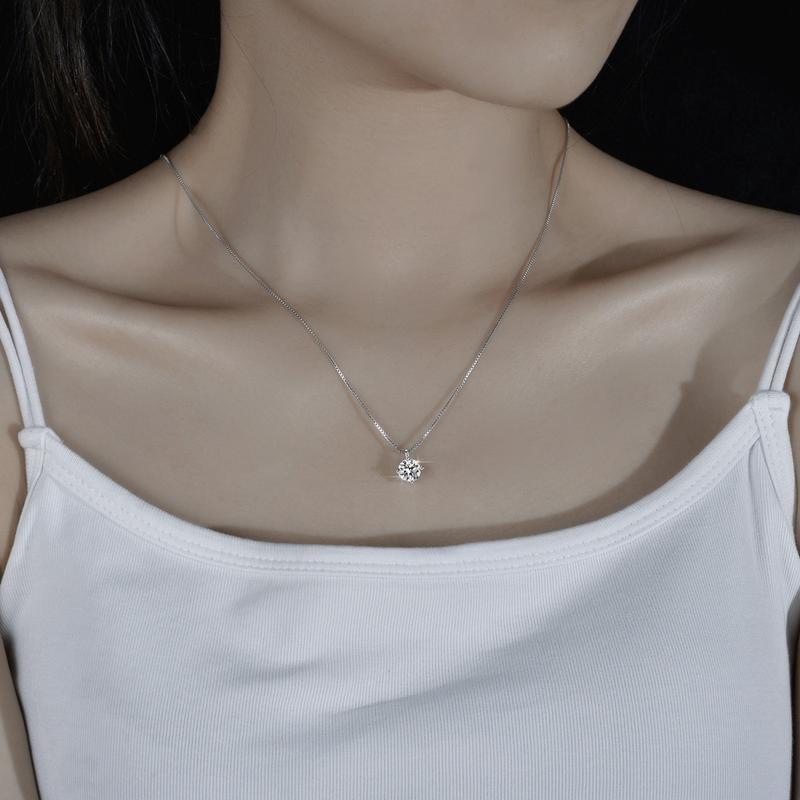 Vòng Cổ Dây Chuyền Thời Trang Nữ, Bạc Sterling S925, Thiết Kế Bốn Chân Đính Đá Đá Nhẫn, Phong Cách Hàn Quốc Cổ Điển, Thiết Kế Khảm Đơn Giản, Dây Chuyền Xương Đòn 3
