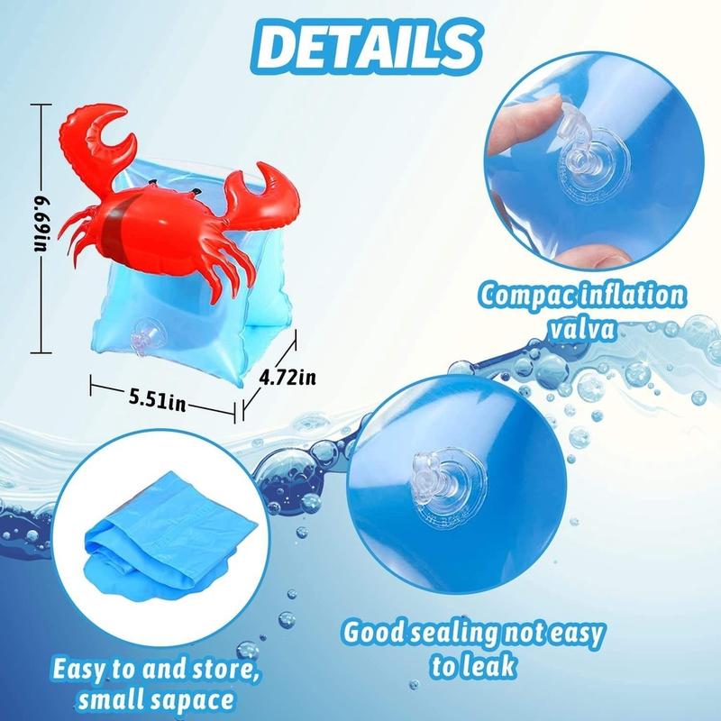 METECH 1 Pair Swim Arm Floaters for Kids PVC Inflatable Swim Arm Bands Sleeves for Swimming 3