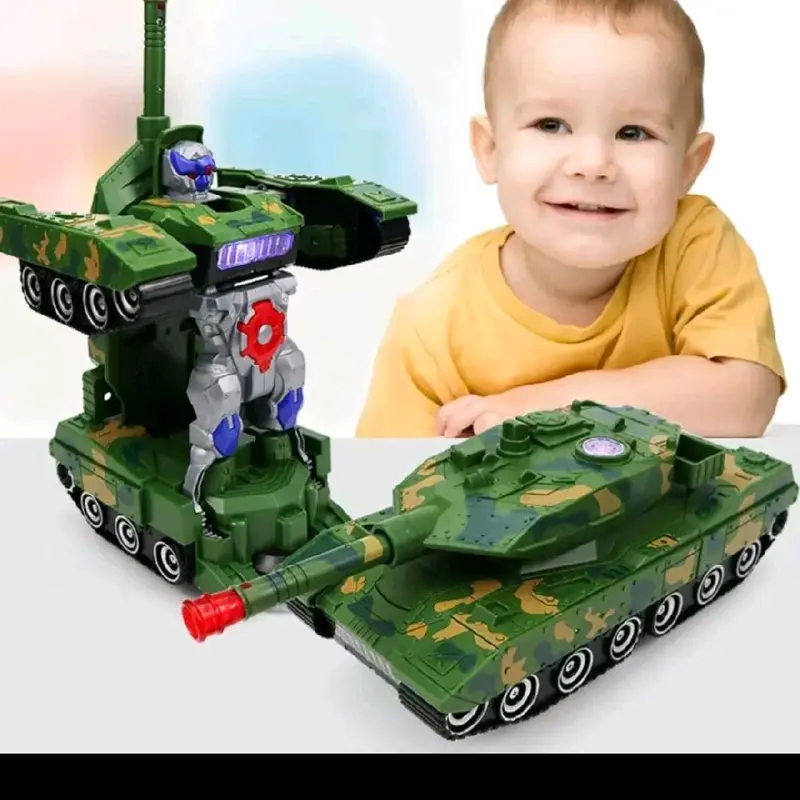 Đồ Chơi Xe Tăng Biến Hình Robot Tự Động Có Đèn Và Nhạc Bộ quà tặng cho bé Toy 3